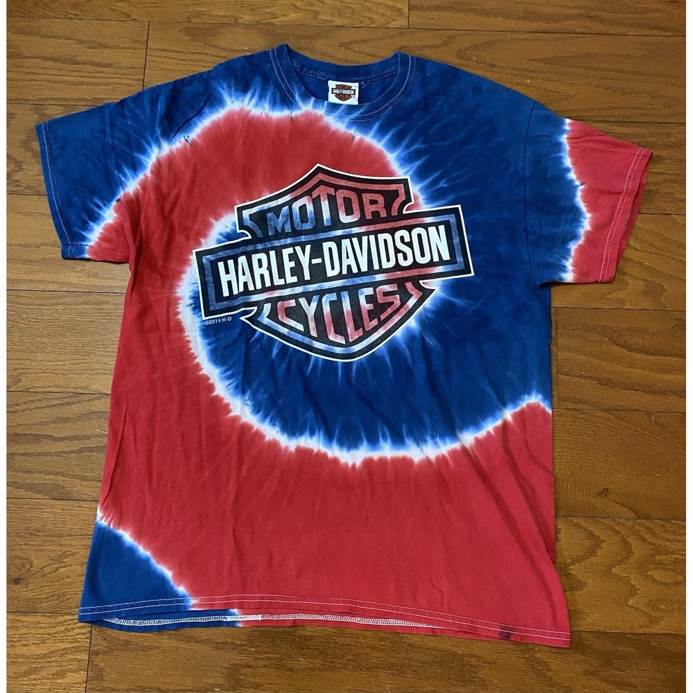 Vintage Harley Davidson Tie Dye T Shirt Myrtle Beach Men's Size Large L 2014